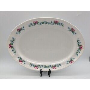 PFALTZGRAFF CHRISTMAS RED RIBBON SERVING PLATTER 14.5" by 10